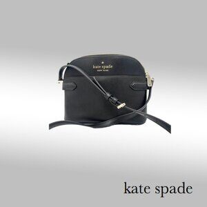 Kate Spade Staci Dome Crossbody – Black Saffiano Leather